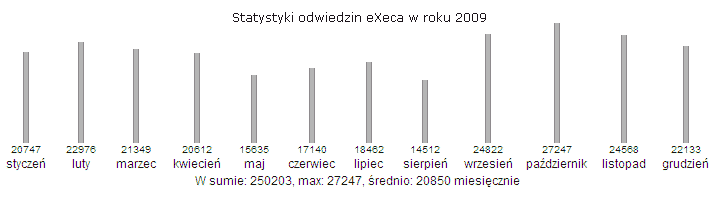 eXec statystyka odwiedzin w 2009 roku