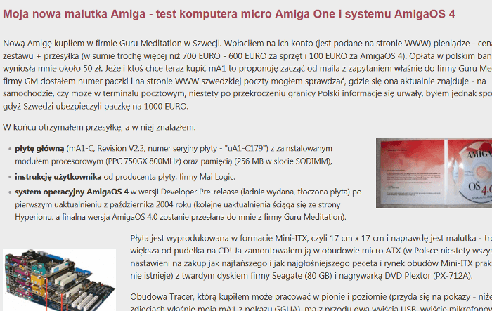 Recenzja komputera Amiga One